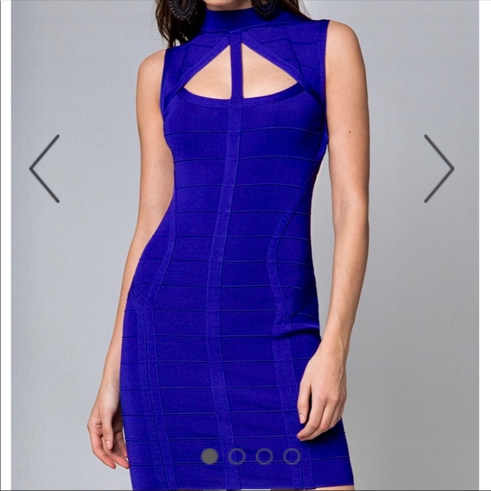 Bebe Saundra Bandage Dress Cobalt Blue XL NWT